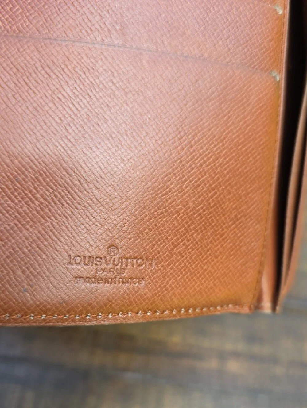 Louis Vuitton Monogram Long Wallet Brown Tan Mens Vintage 881 A2
